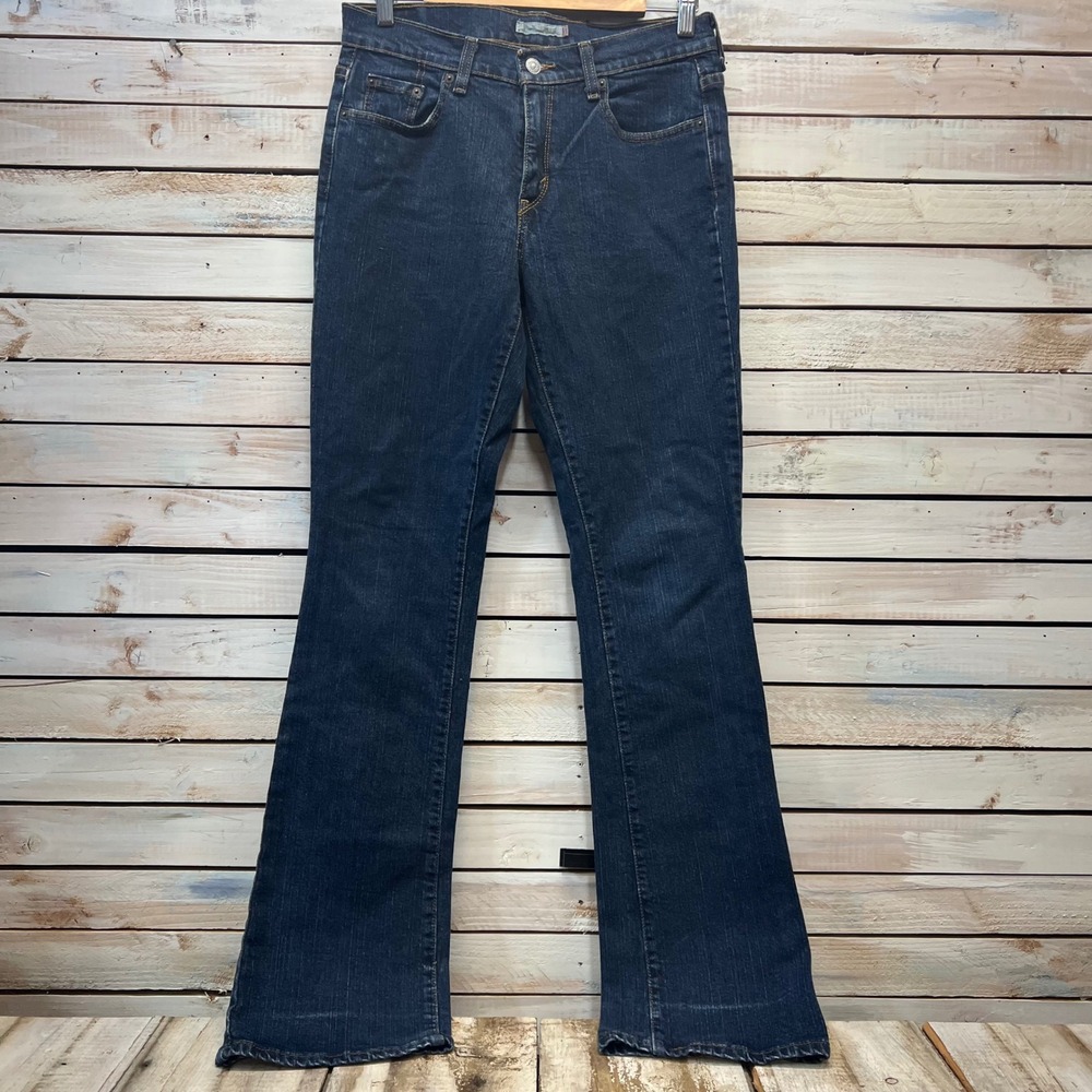 Vintage Levi's 515 Bootcut Jeans Dark Wash Mid Rise Stretch Denim 8 Long